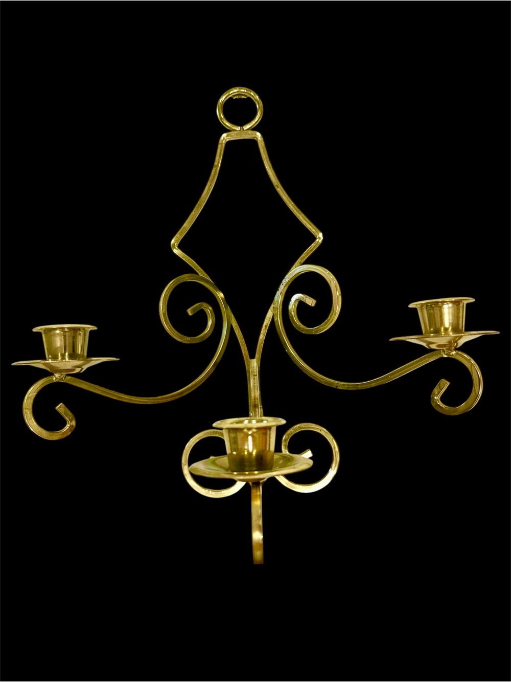 Home Interiors Homco Gold Brass Candle 3 Votive  Cup Wall Decor